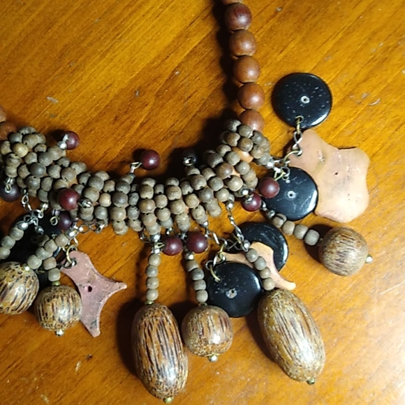 Unique Funky Wood Bead Necklace 🧿 - Picture 5 of 5